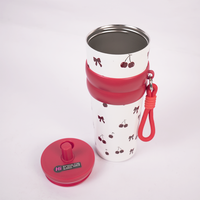 Cherry Print Stainless Steel Insulated Tumbler with Straw & Carry Loop