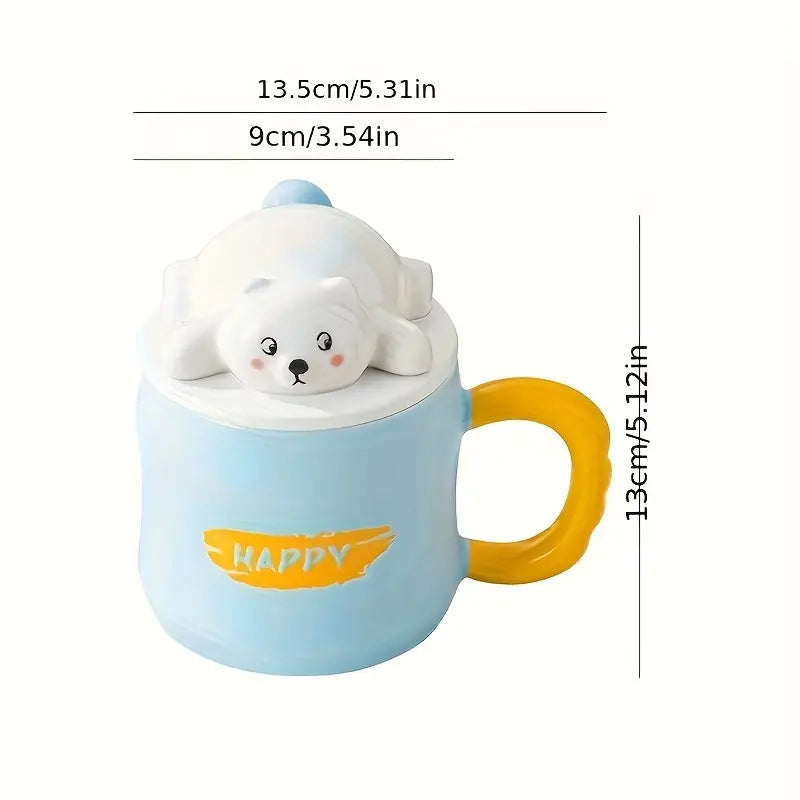 Naughty Three Bears Cute Cartoon Ceramic Cup