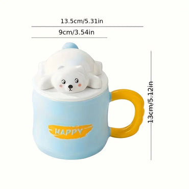 Naughty Three Bears Cute Cartoon Ceramic Cup