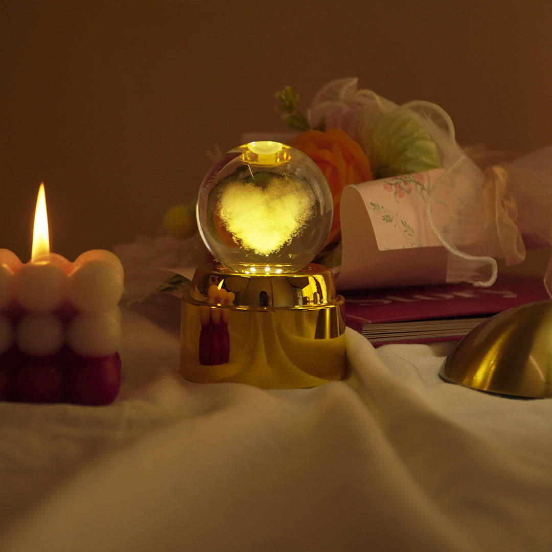 Crystal Ball LED Night Lamp with Warm Glow ( random design )