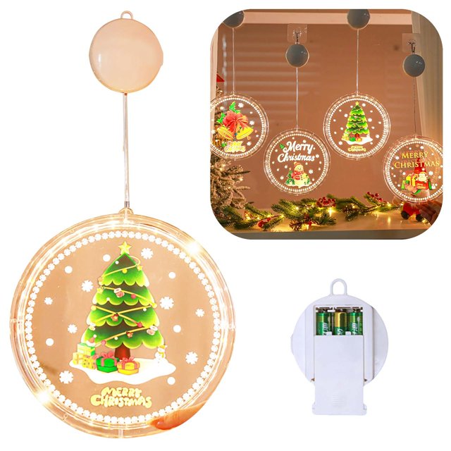 LED Christmas Suction Cup Window Lights – Festive Holiday Lights for Windows, Glass & Smooth Surfaces