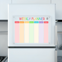 Rainbow styled Weekly Magnetic Fridge Planner | Pens and Reg