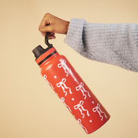 Bow Print Stainless Steel Water Bottle – Cute, Stylish & Everyday Essential
