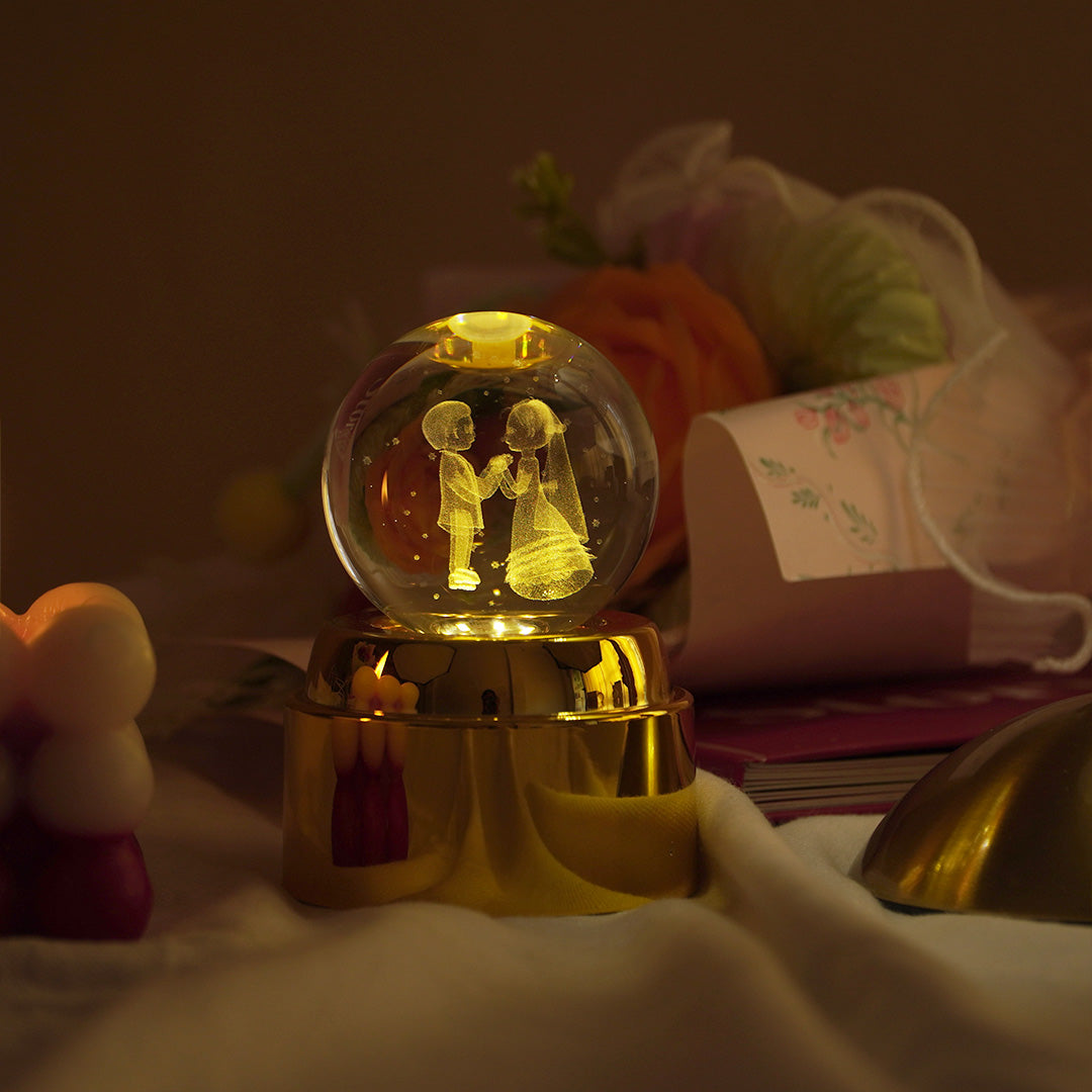 Crystal Ball LED Night Lamp with Warm Glow ( random design )