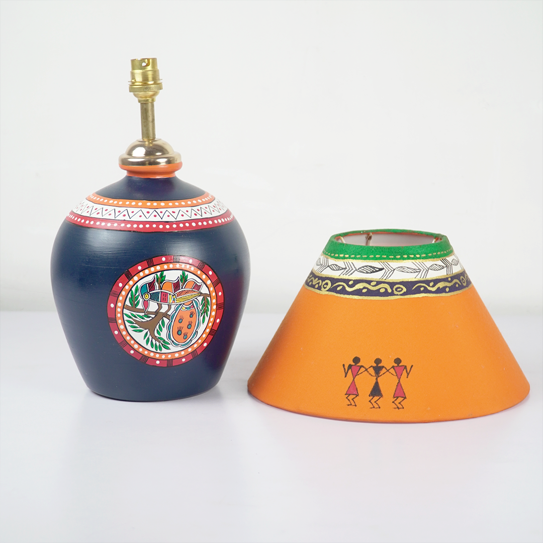 Sunset Tribe Table Lamp – Handpainted Ethnic Decor Light