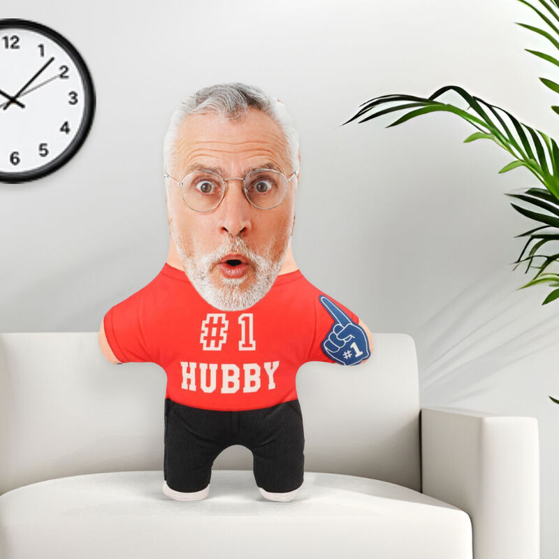 personalized "#1 Hubby" Customize Face Pillow Idea Picture Pillows Anniversary Gift