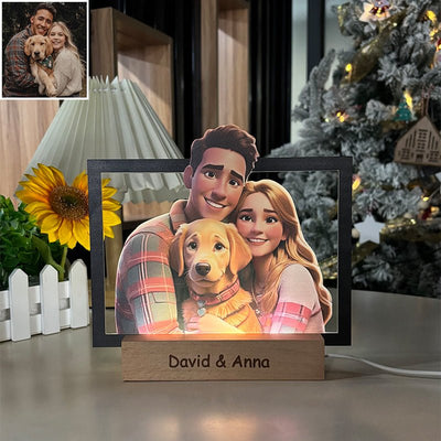 Personalized Cartoon Portrait Photo Frame Night Light - Memories Insite2D MINIATURE ACRYLIC BOARD -20*20