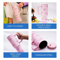 Pink Petals & Bows Tumbler