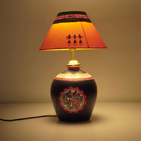 Sunset Tribe Table Lamp – Handpainted Ethnic Decor Light