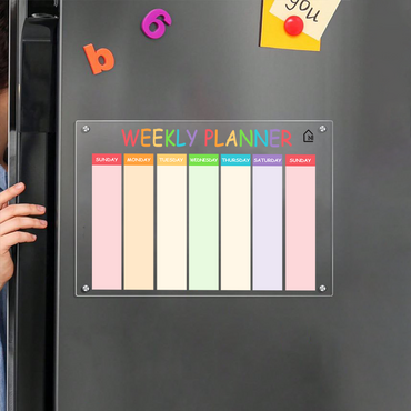 Rainbow styled Weekly Magnetic Fridge Planner | Pens and Reg