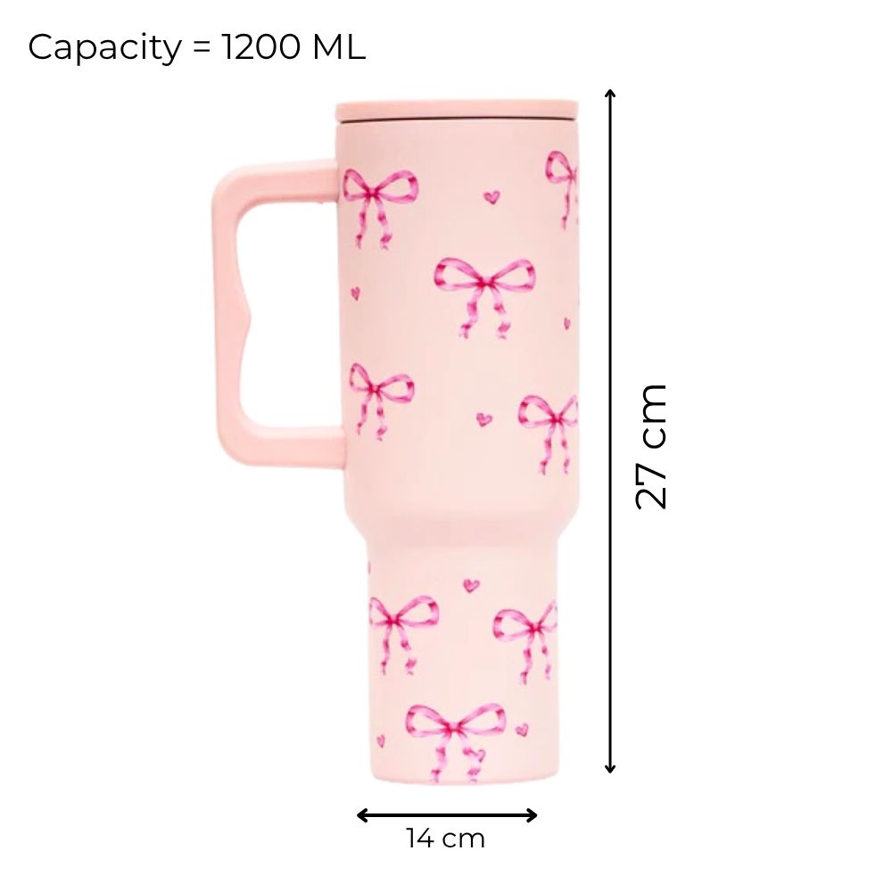 Pink Petals & Bows Tumbler