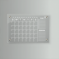 Clear Acrylic Wall Planner with Monthly Grid & Priority Section – Reusable Planner Board