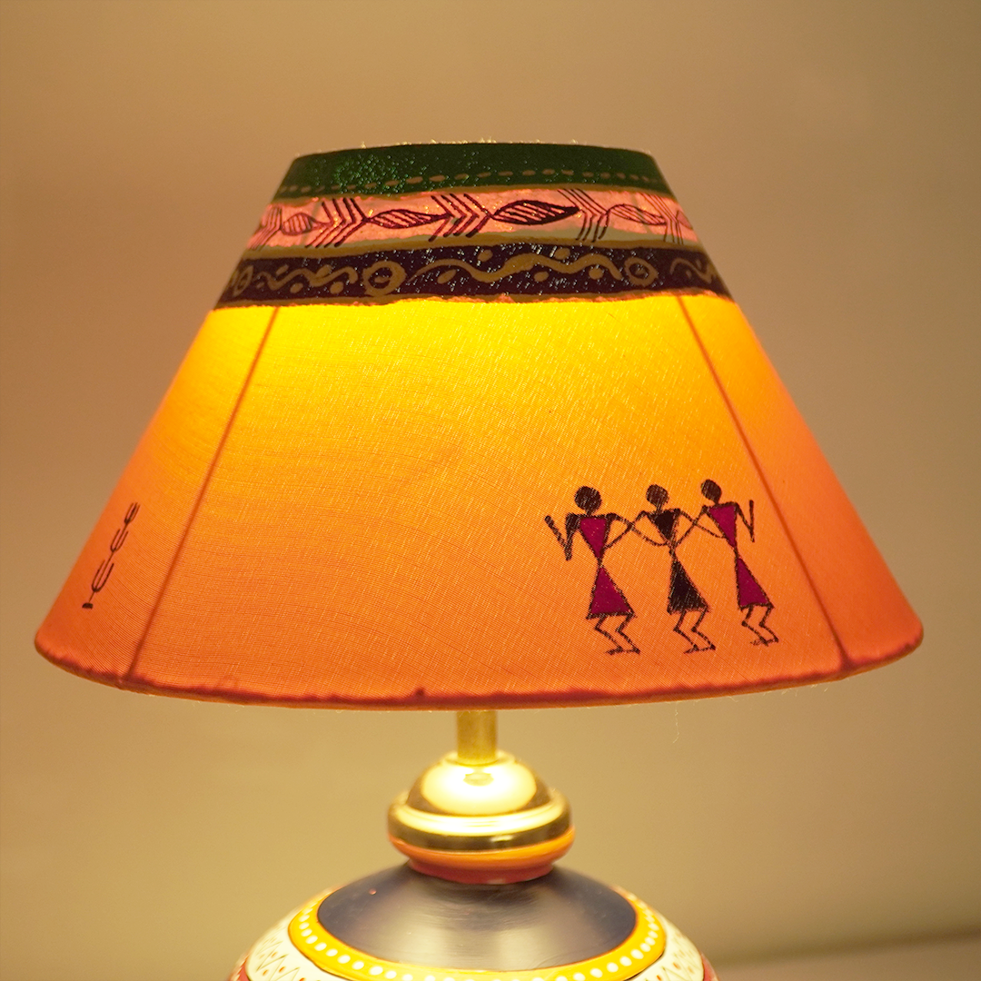 Sunset Tribe Table Lamp – Handpainted Ethnic Decor Light