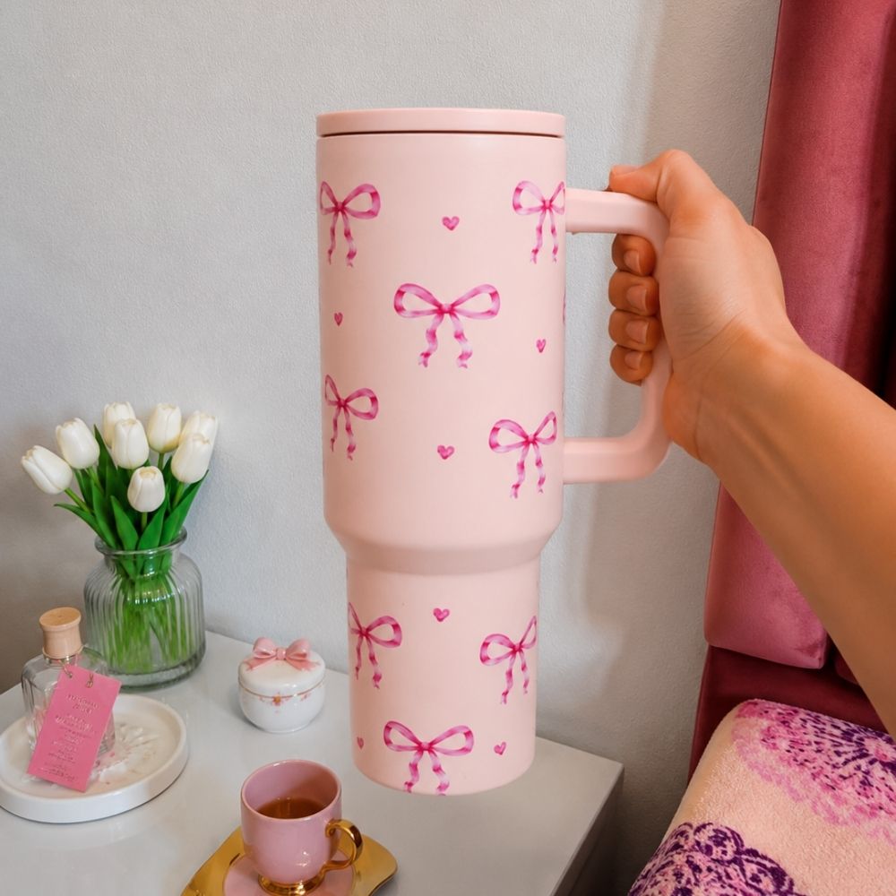 Pink Petals & Bows Tumbler
