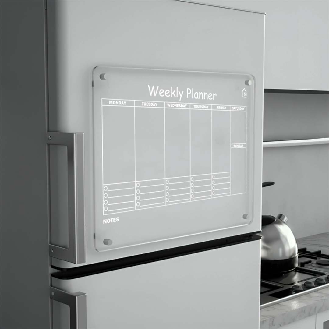 Clear Weekly Fridge Planner with Notes Built Points | Pens and Reg