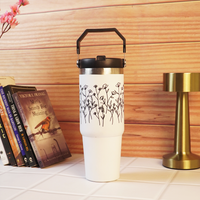 Customized FleurFlow Flipstraw Tumbler with Straw & Lid