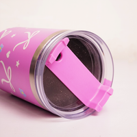 Bow & Floral Print Tumbler with Handle & Straw | Reusable Travel Water Cup | Stylish Drinkware