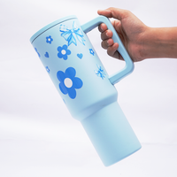 Bow with Flower 40oz Insulated Tumbler – Sky  Blue