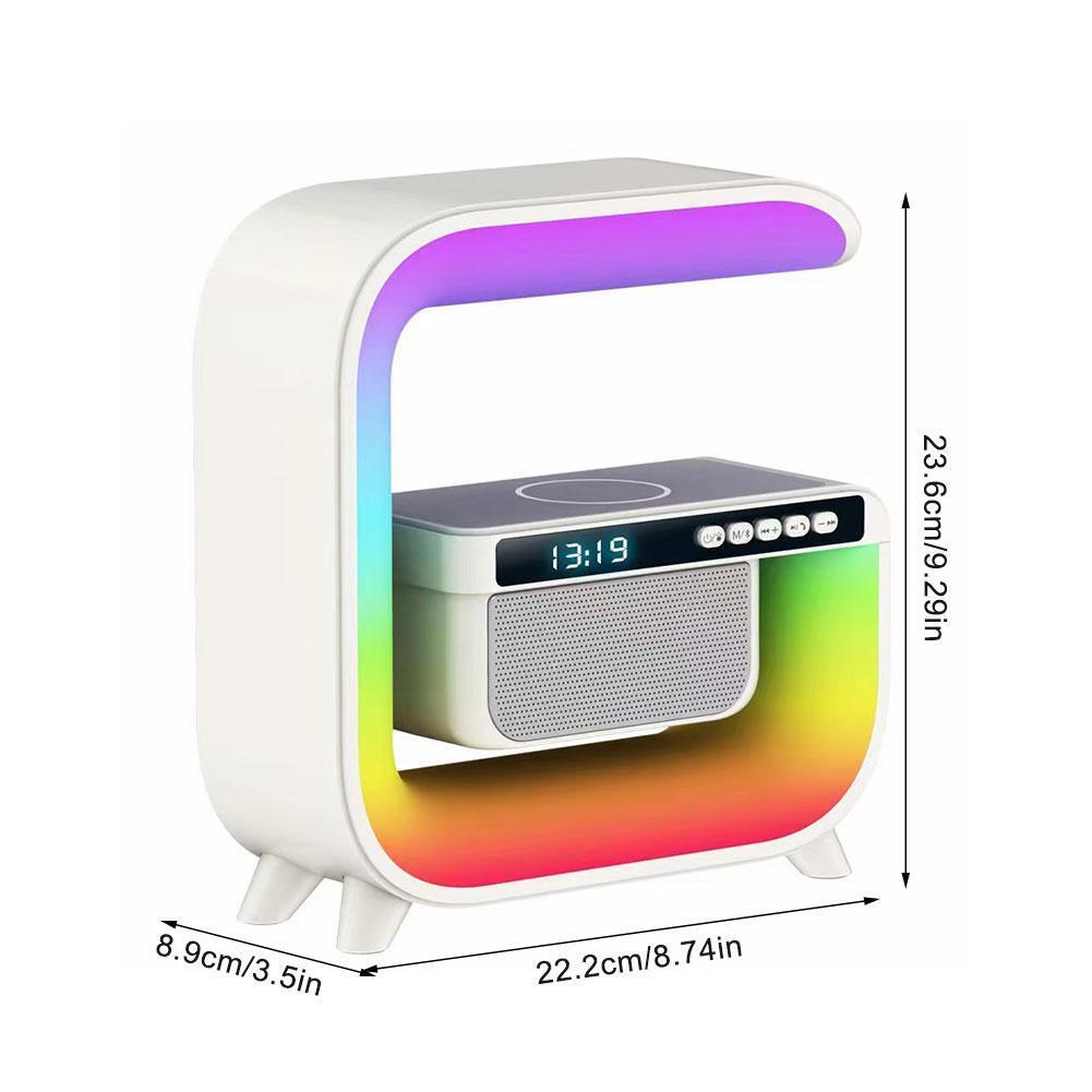 RGB LED Speaker Rgb Night Lamp with app Wireless Charger Alarm Clock Desk Lamp Wireless Charging Wakeup Light