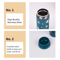 Clover Design Insulated Tumbler – Hot & Cold Stainless Steel Bottle with Extra Lid, Spill-Proof