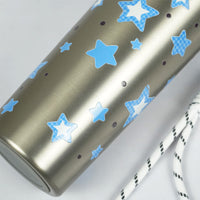Star Print Sipper Bottle with Charm | Reusable Travel Water Bottle | Cute Everyday Drinkware
