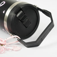 Bow Print Tumbler with Handle & Charm | Reusable Travel Cup | Cute Everyday Drinkware