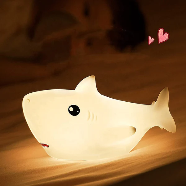 led rechargable shark night light lamp