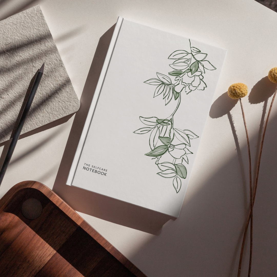 Minimal Floral Self-Care Notebook | Aesthetic Botanical Journal for Daily Notes & Mindfulness