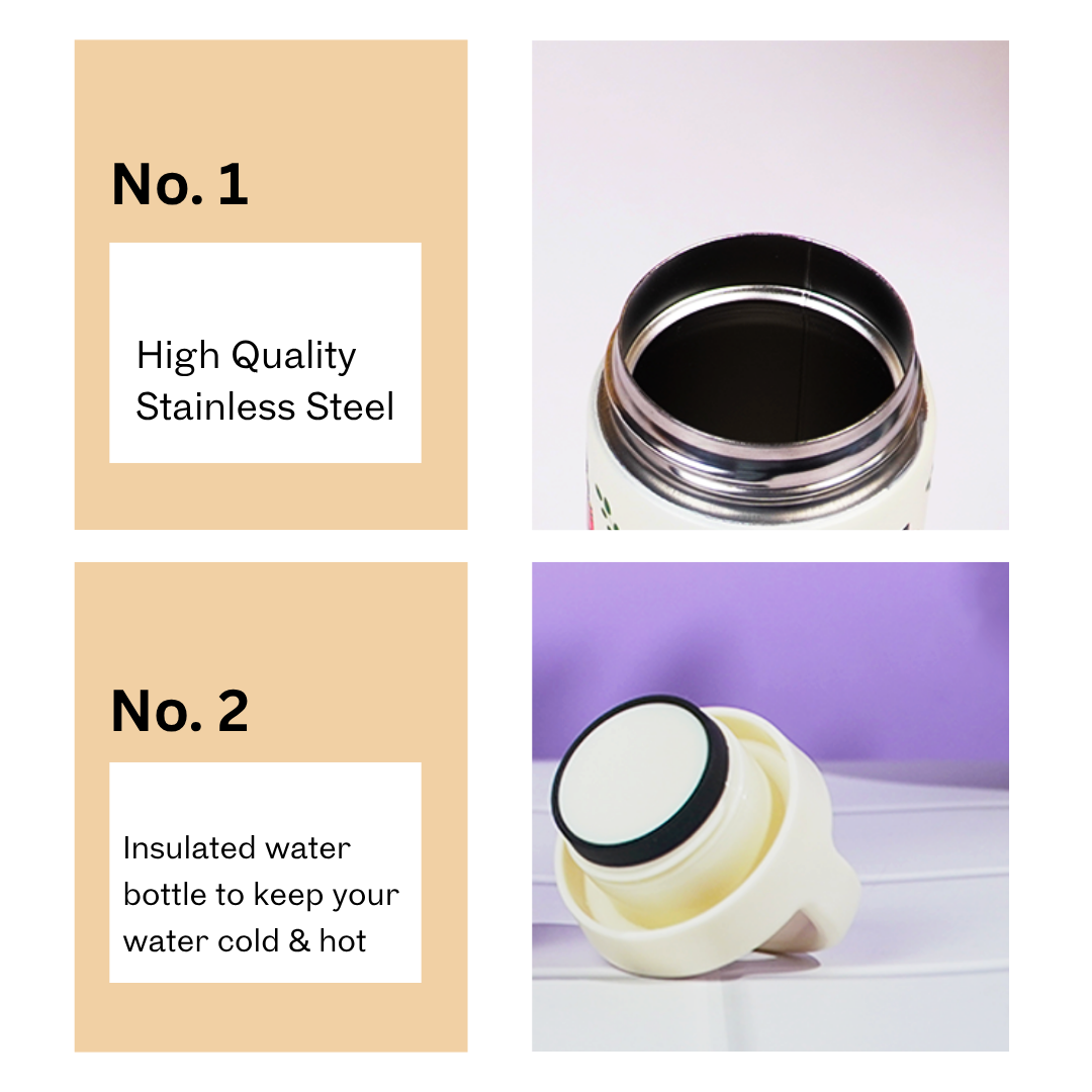 NutCracker Fest Vacuum Insulated Tumbler – 490ml Hot & Cold Stainless Steel Bottle with Carry Loop Lid