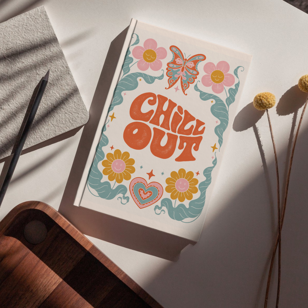 Chill Out Aesthetic Notebook – Cute Floral & Butterfly Design Journal for Daily Notes, Journaling & Gifting