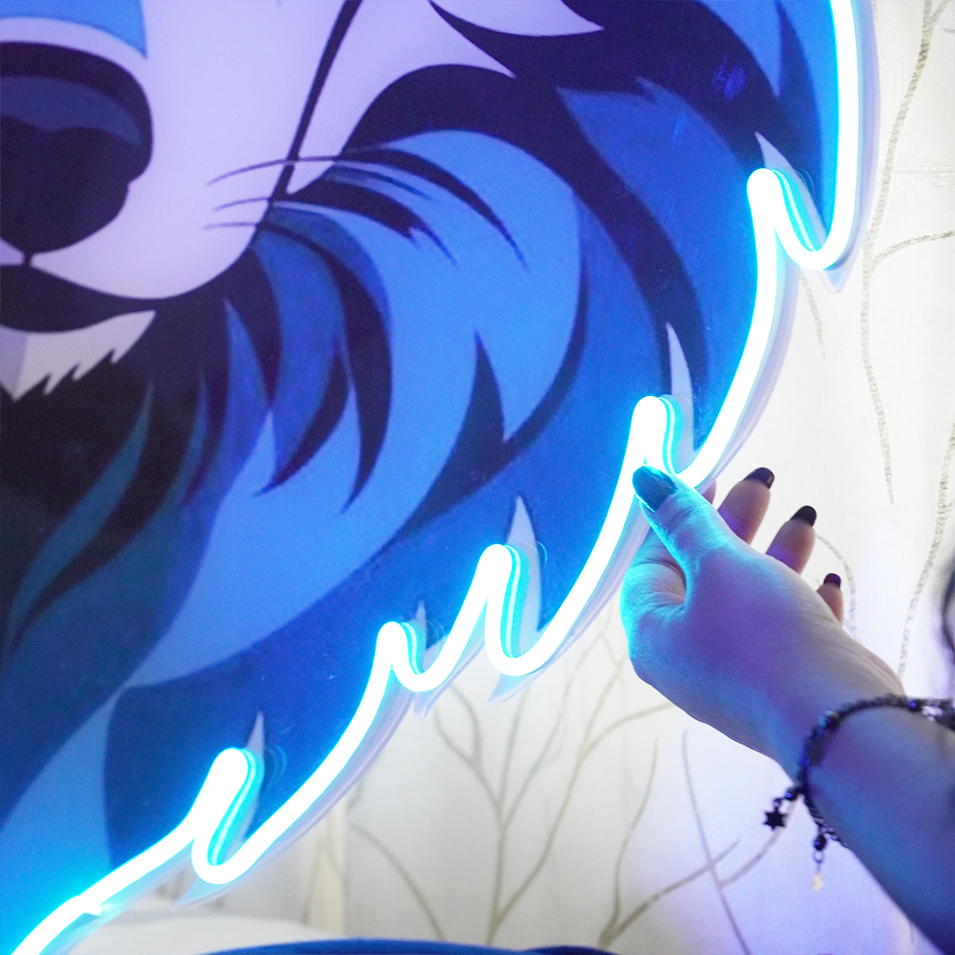 Wolf Neon LED Wall Light – Acrylic Neon Sign | Modern Animal Wall Décor