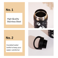 Puppy Paw Vacuum Insulated Tumbler – 490ml Hot & Cold Stainless Steel Bottle with Carry Loop Lid