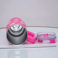 Kawaii Bow Print Design Pink Stainless Steel Tumbler