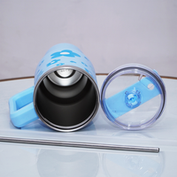 Cute Floral Blue Bow Stainless Steel Tumbler