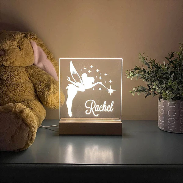 Luminious 3D Acrylic Writing DIY Board with 12 Pens LED Night Light Message Board, Rewritable Message board with Wooden stand, Dry Erase Board for Home &  Office.