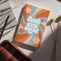 Sunny Days Ahead Aesthetic Notebook | Retro Floral Journal for Notes, Planning & Daily Writing