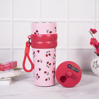 Cherry Blossom Stainless Steel Insulated Tumbler with Straw & Carry Loop