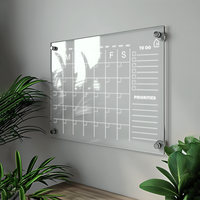 Clear Acrylic Wall Planner with Monthly Grid & Priority Section – Reusable Planner Board
