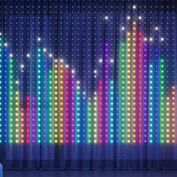 Smart 400 LED Curtain Lights - Bluetooth, Music Sync, Custom Patterns & Text, RGB Colors