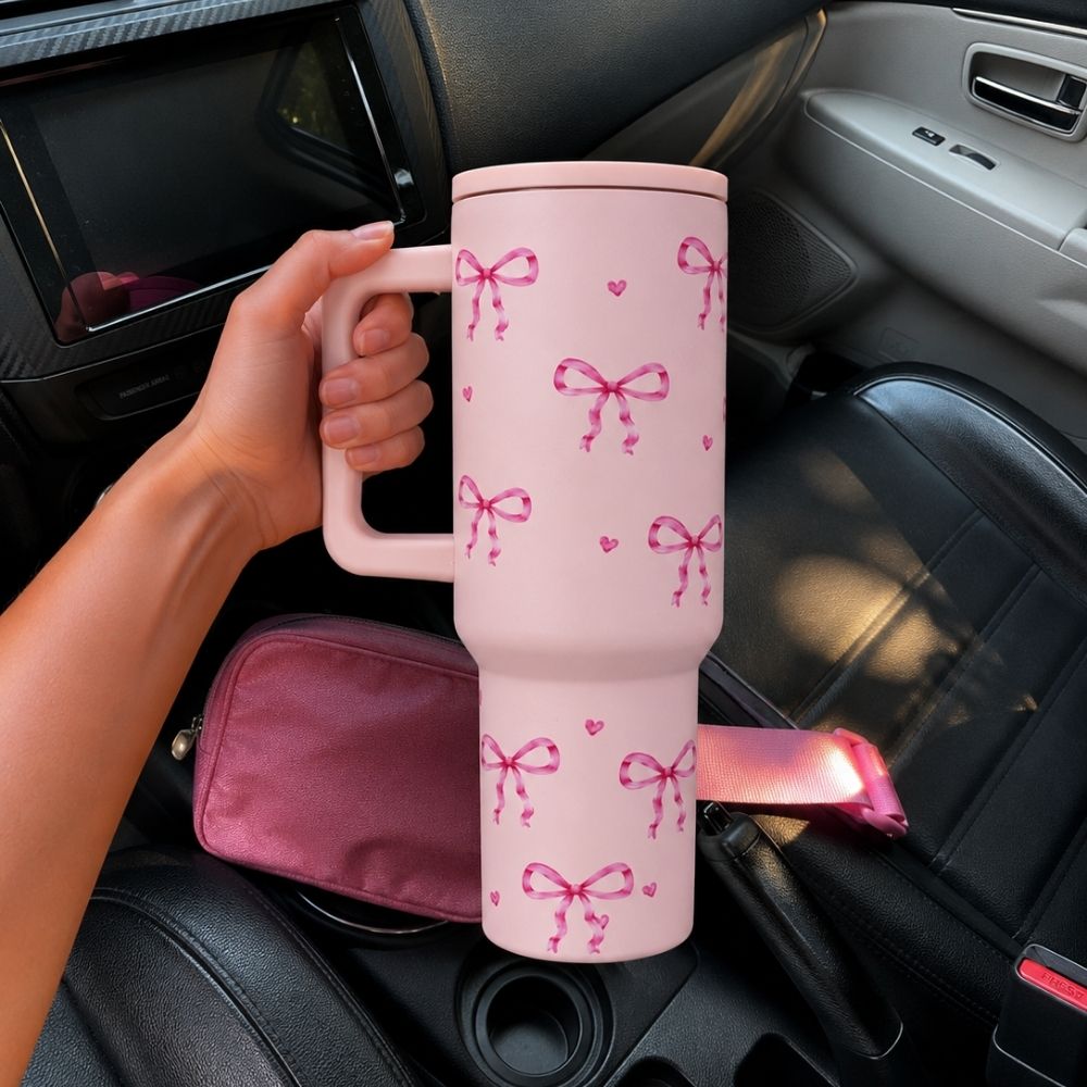 Pink Petals & Bows Tumbler
