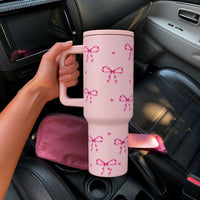 Pink Petals & Bows Tumbler