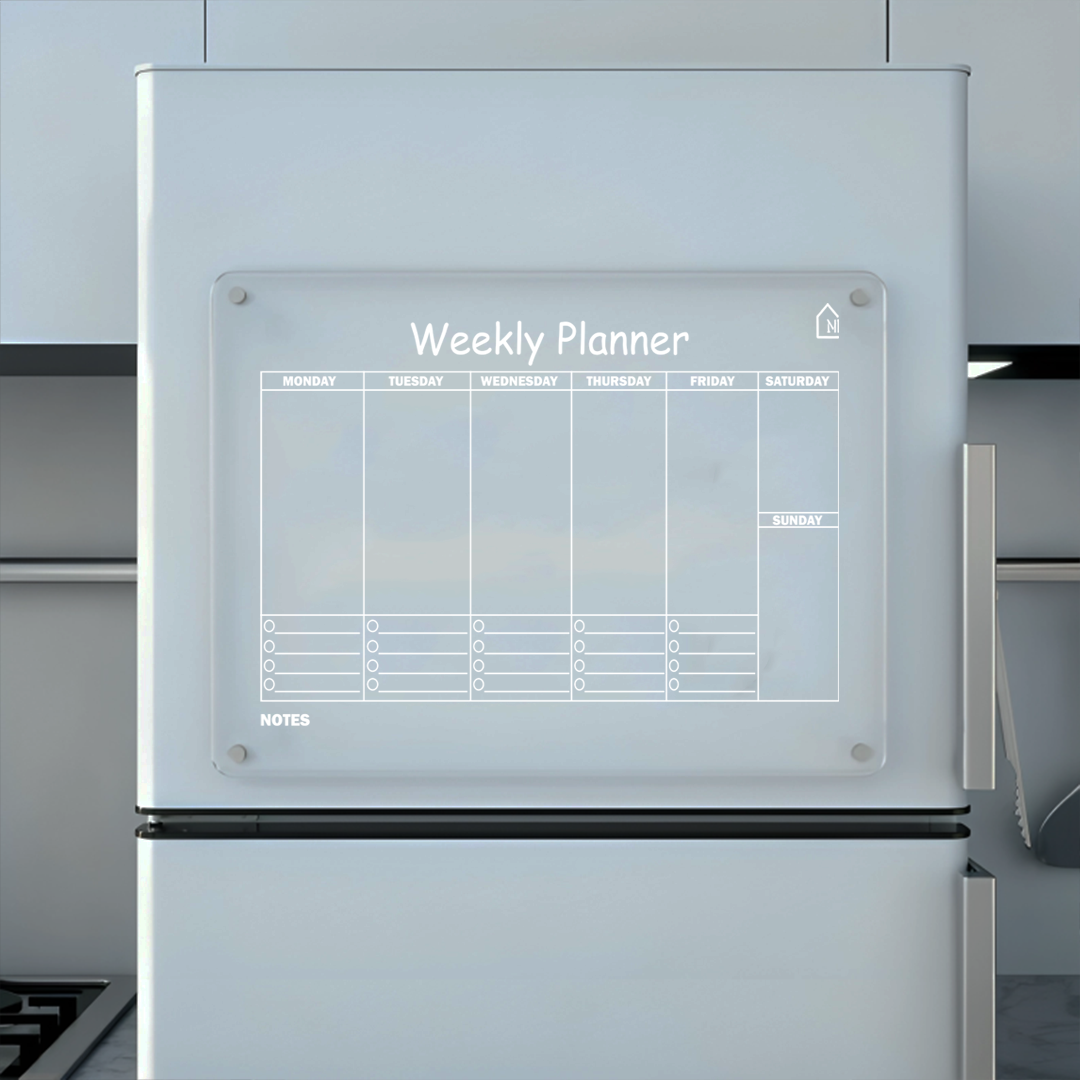Clear Weekly Fridge Planner with Notes Built Points | Pens and Reg
