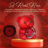 Forever Rose Teddy Bear with Glass Rose Gift Box