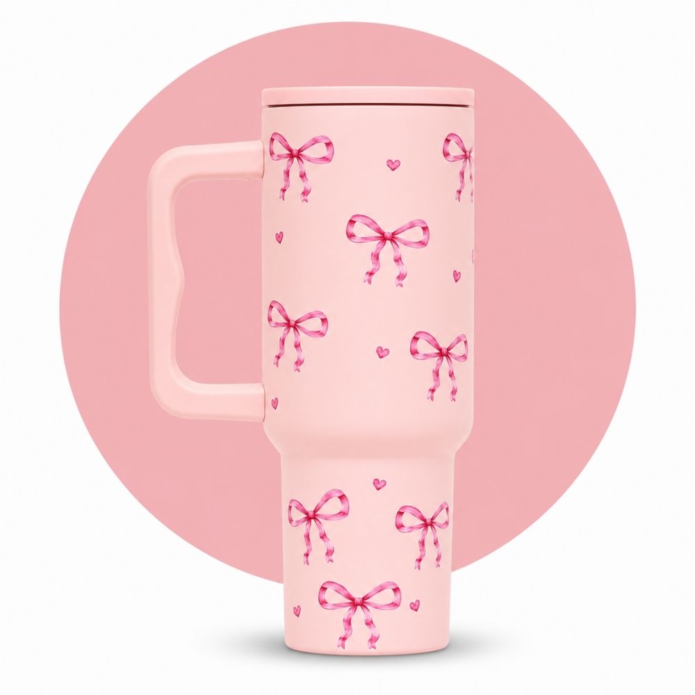 Pink Petals & Bows Tumbler