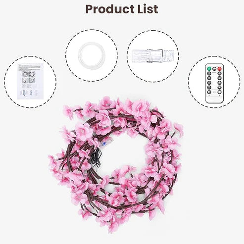 MEMORIES INSITE™BRANCH LIGHT PINK ROSE CHERRY BLOSSOM TREE BRANCH LIGHTING