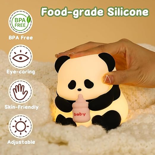 Cute Baby Panda Rechargeable Night Light