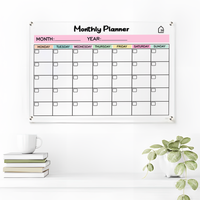 Acrylic Monthly Wall Planner – Reusable Calendar Board with Dry Erase Surface | Home, Office & Study Organizer