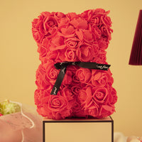 Rose Teddy Bear – Romantic Artificial Flower Bear Gift for Love & Special Moments