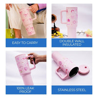 Cute Pink Kawaii Travel Insulated Tumbler