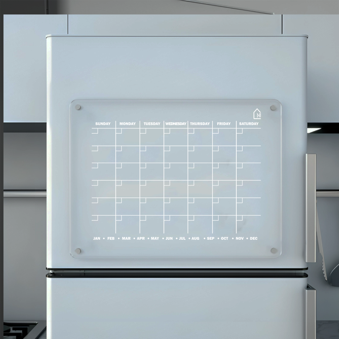 Clear Monthly Plus Weekly Fridge Acrylic Planner | Pens and Reg
